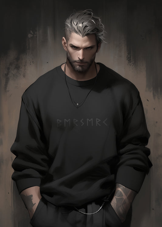 BERSERK in Elder Futhark Runes. Turn yourself into the dark mode. This premium sweatshirt is a combination of Norse Mythology and modern minimalist design. Old gods are moving forward. This is Asgard 3.0