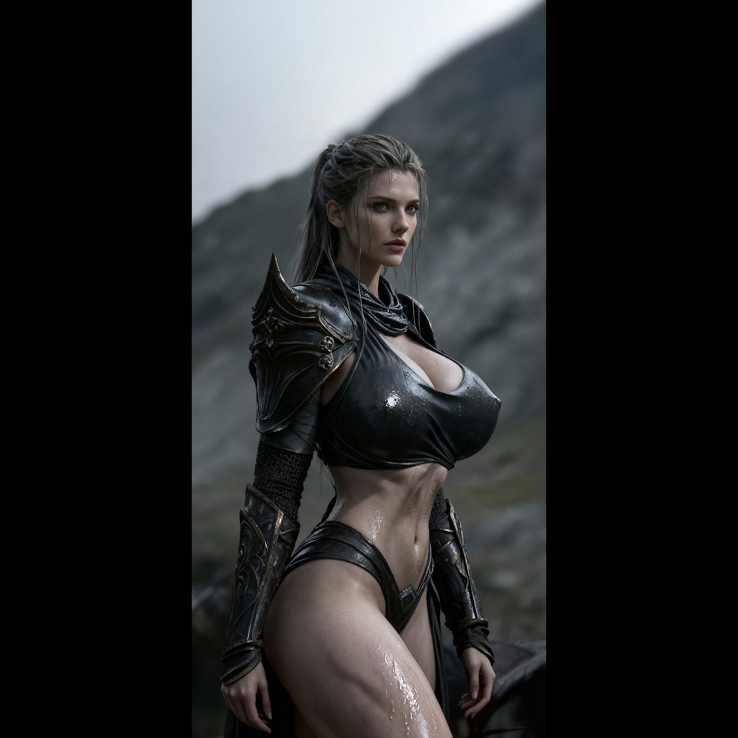 Sexy Valkyrie, Brynhildr is resting in Norse mountains, featured as a mobile live wallpaper. Sexy iPhone Wallpaper and Android Wallpapers