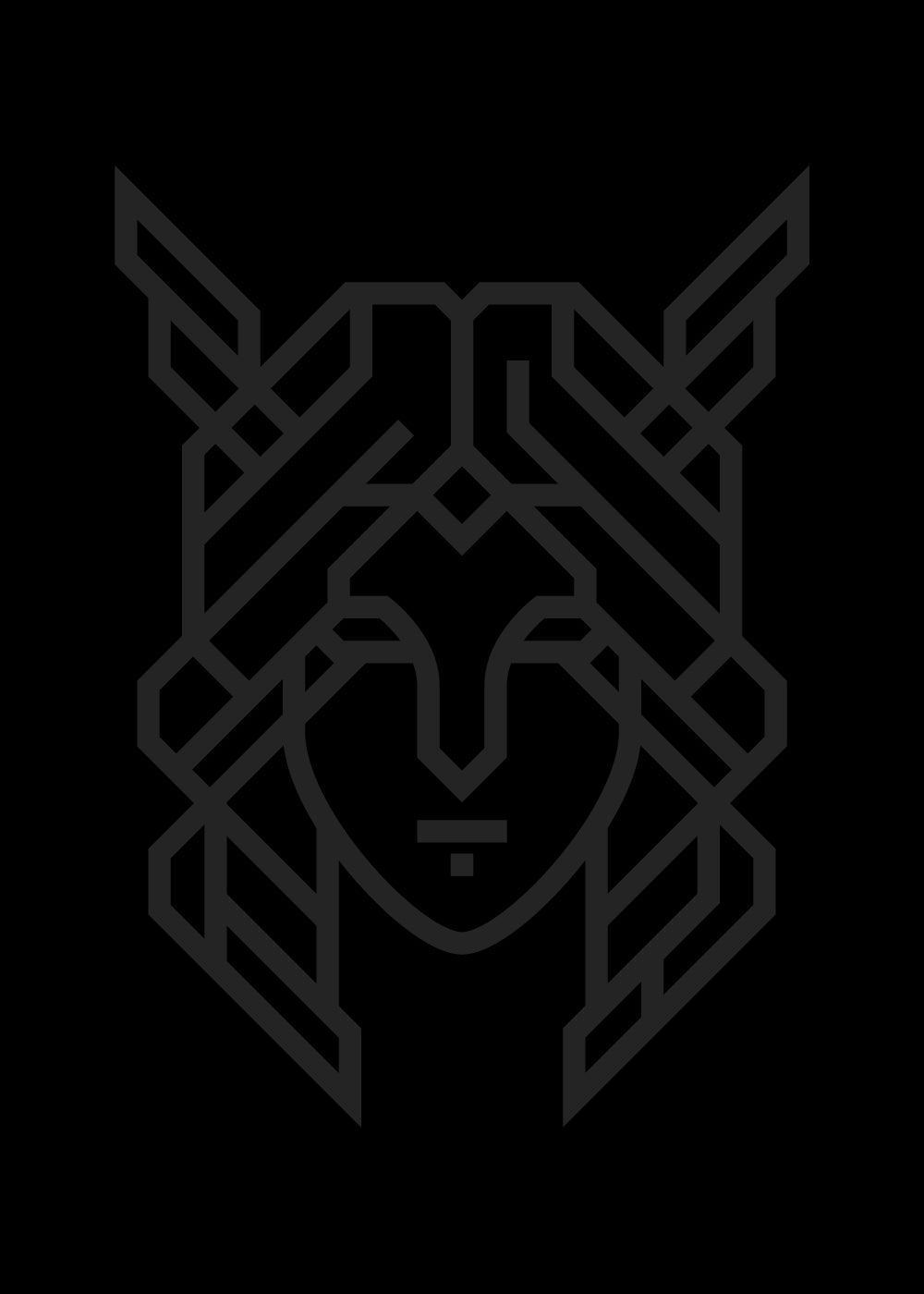 Black Frigg t-shirt with tonal black ink Norse rune print, minimalist Viking apparel by Nordikido