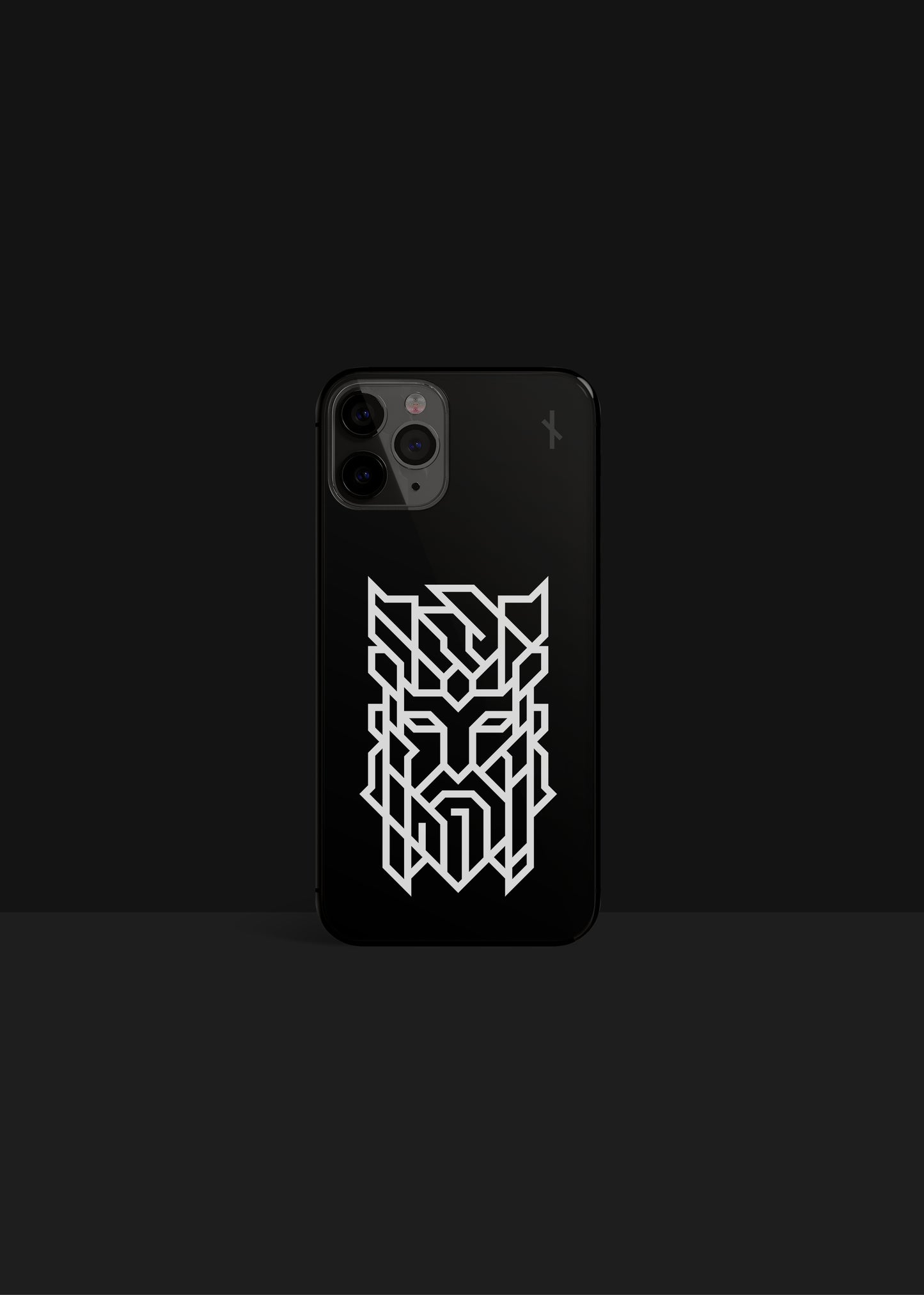 Norse Mythology Thor iPhone Case in Glossy Black that reflects Viking Culture meets Minimalist Design