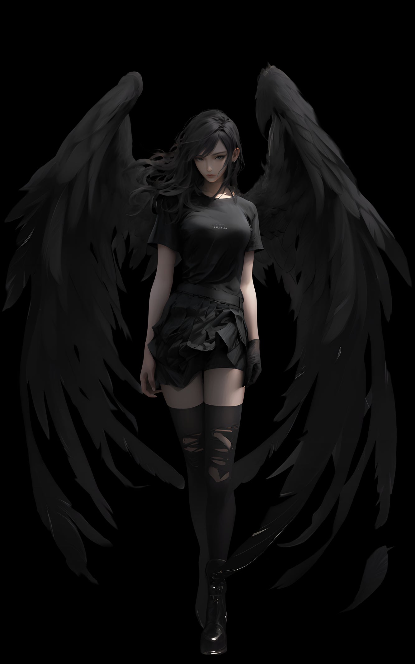 Dark Haired Angel Graphic T-Shirt