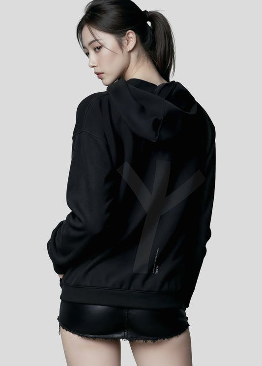 Black Algiz Rune Hoodie