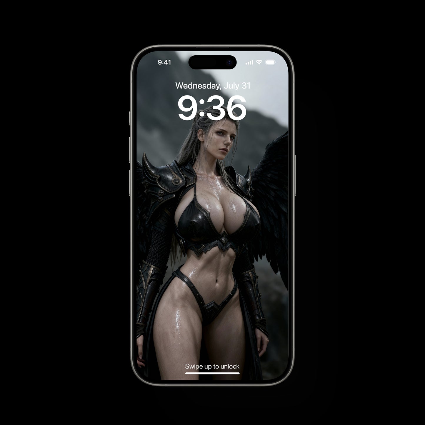 Sexy, Norse Valkyrie standing in the mountains, featured as a mobile live wallpaper. Sexy iPhone Wallpaper