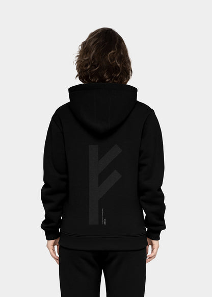 Fehu Rune Black Hoodie combines both Norse Mythology and Scandinavian aesthetic. If Norse Mythology and minimalism is your style, shop now.