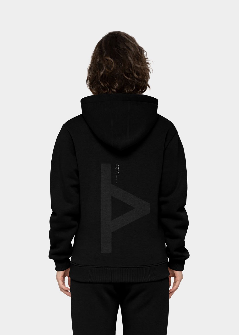 Thurisaz Rune Black Hoodie combines both Norse Mythology and Scandinavian aesthetic. If Norse Mythology and minimalism is your style, shop now.