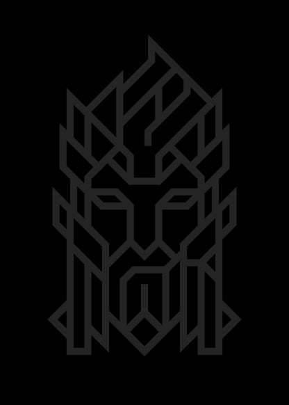 Black Loki t-shirt with tonal black ink Norse rune print, minimalist Viking apparel by Nordikido