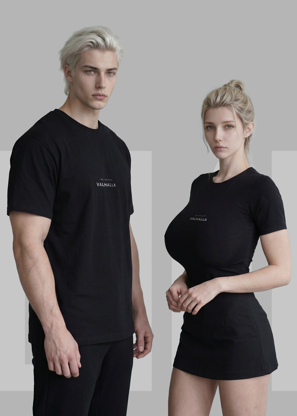Ultra-minimalist black T-shirt featuring small white text on the chest that reads, "I Will Lead You to Valhalla." Clean, understated design with a Norse-inspired aesthetic.