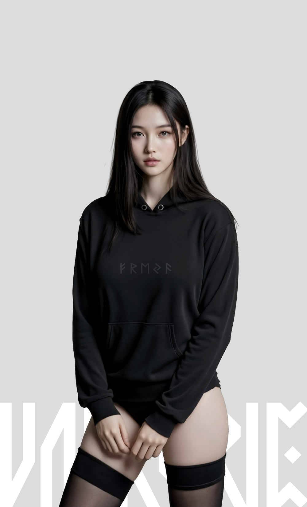Black Freya Rune Hoodie, Norse Mythology