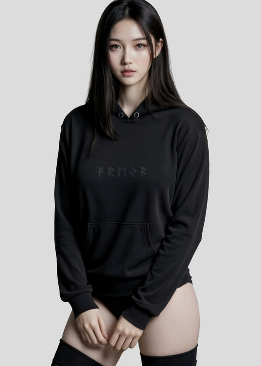 Black Freya Rune Hoodie