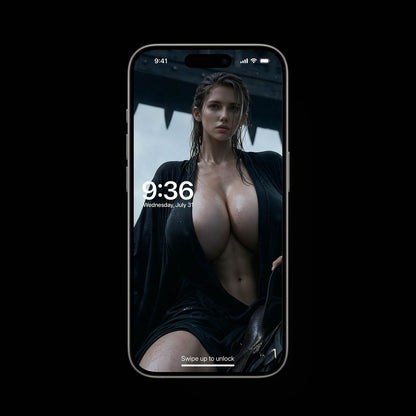 Freya entering gate with sword 4K live wallpaper, dark aesthetic Norse mythology digital art render, mobile lockscreen phone background, high resolution gaming setup.