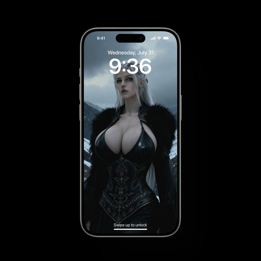 Sexy Hel is walking in the winter mountains, featured as a mobile live wallpaper. Sexy iPhone Wallpaper
