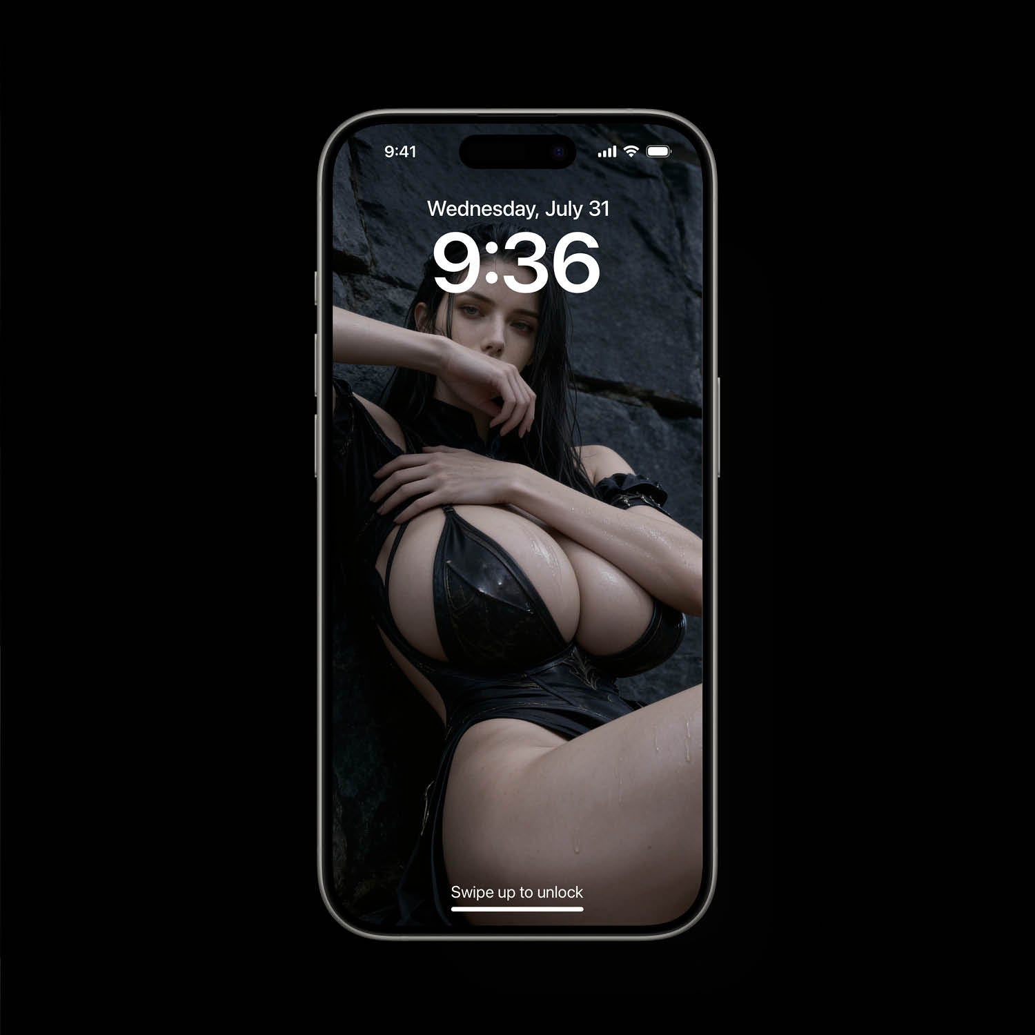 Busty Hildr desktop wallpaper featuring a sexy Valkyrie in a stylish off-duty black outfit that highlights her confident warrior presence. Inspired by Norse mythology and dark fantasy art, this high-resolution wallpaper is designed for PC, iMac, MacBook Pro, and other desktop computers.
