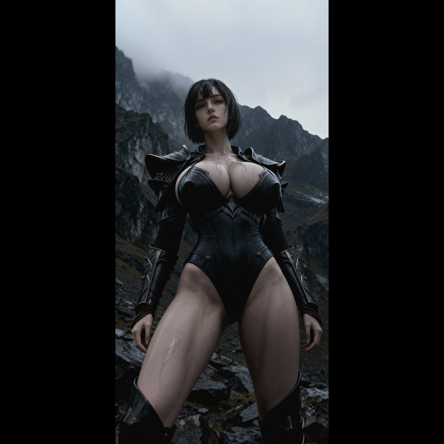 Sexy, Norse Valkyrie standing in the mountains, featured as a mobile live wallpaper. Sexy iPhone Wallpaper