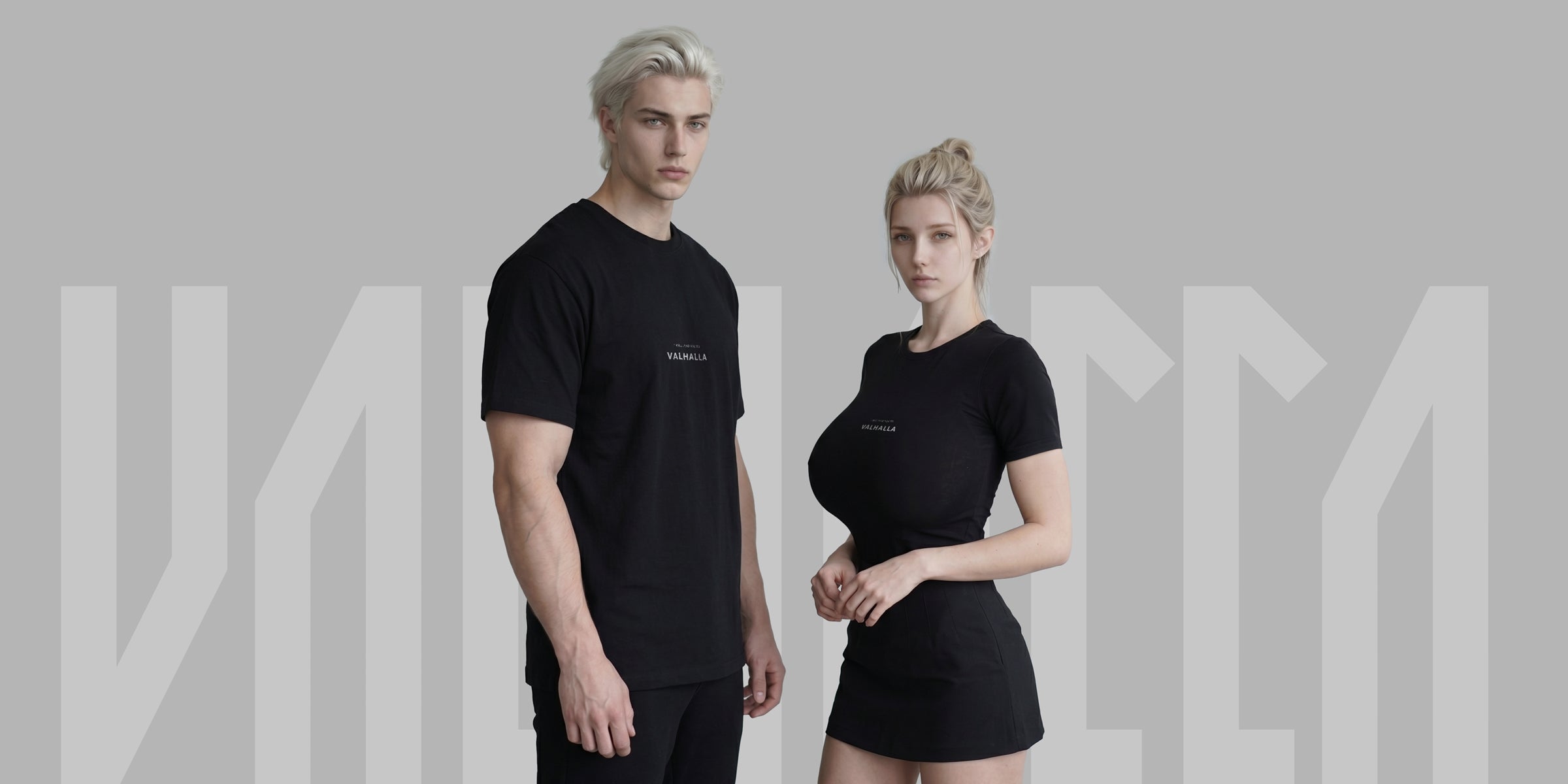 Ultra-minimalist black T-shirt featuring small white text on the chest that reads, "I Will Lead You to Valhalla." Clean, understated design with a Norse-inspired aesthetic. Unisex Tshirt