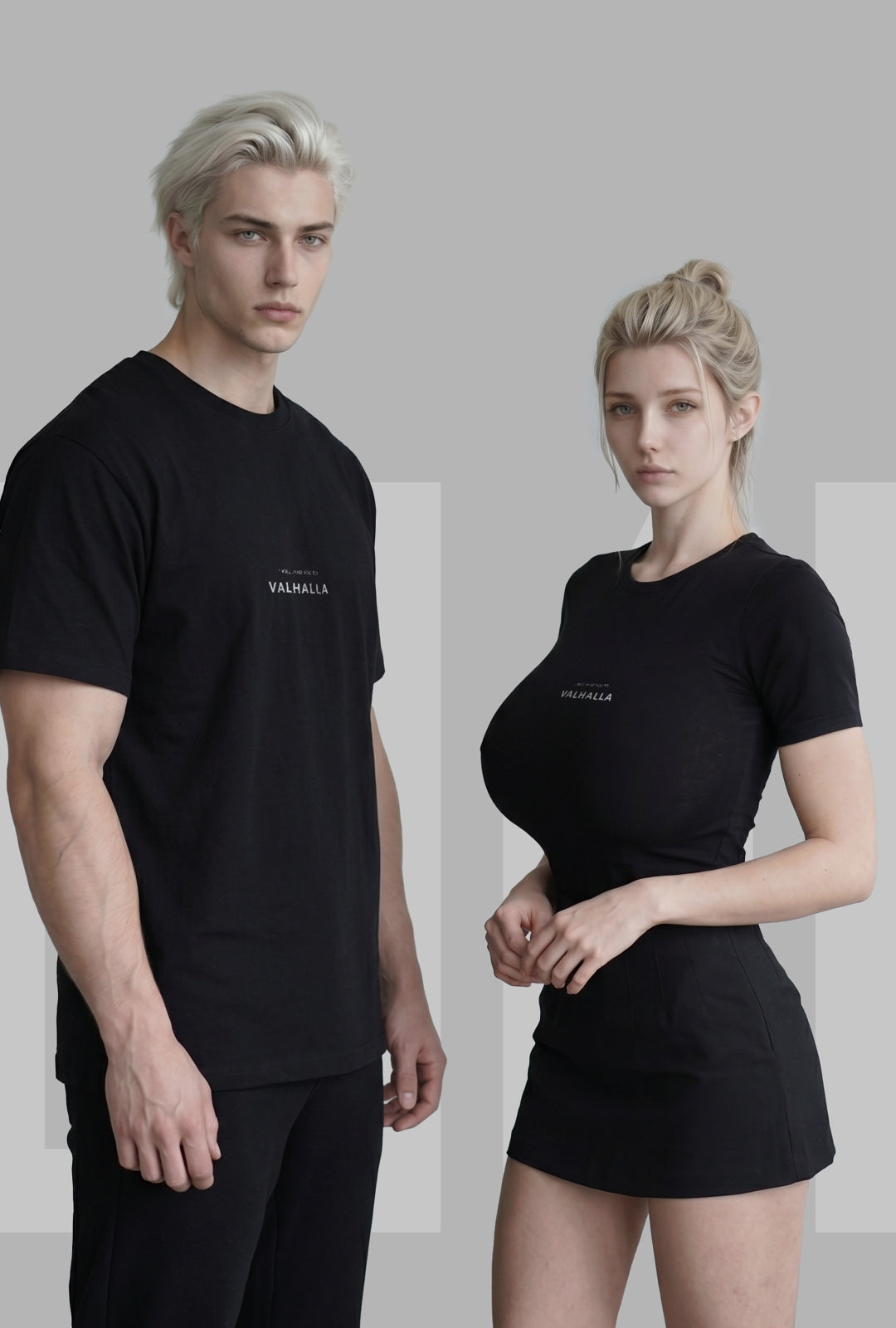Ultra-minimalist black T-shirt featuring small white text on the chest that reads, "I Will Lead You to Valhalla." Clean, understated design with a Norse-inspired aesthetic. Unisex Tshirt