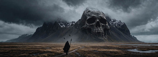 Odin, the Allfather of Norse mythology, stands amid the vast and rugged landscape of Jotunfell in this dramatic Viking-inspired fantasy wallpaper. Featuring Odin in a powerful, cinematic setting surrounded by towering mountains and ancient Nordic wilderness, this artwork captures the mystery and strength of the Norse gods. Perfect for fans of Odin, Norse mythology, Viking legends, dark fantasy, and mythical Nordic landscapes, available as a desktop and iPad wallpaper.