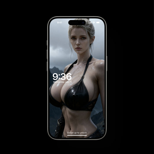 Sigrún Valkyrie mobile live wallpaper, cinematic Norse mythology scene with snowy mountains, mist, and powerful female warrior in dark fantasy aesthetic