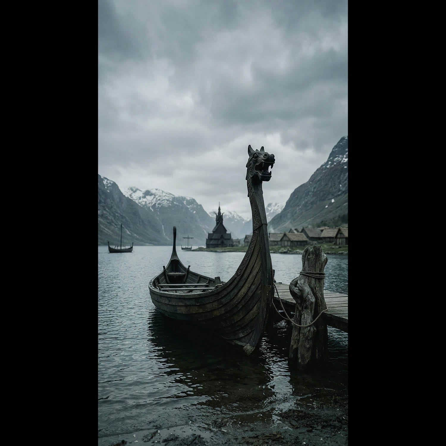 An epic fantasy mobile wallpaper and 4K phone background showcasing the rugged, legendary landscapes of Midgard. The vertical layout weaves deep Norse mythology and the ancient history of the realms into a dramatic mountain scenery, making it a perfect dark moody lockscreen and home screen aesthetic for iPhone and Android devices.