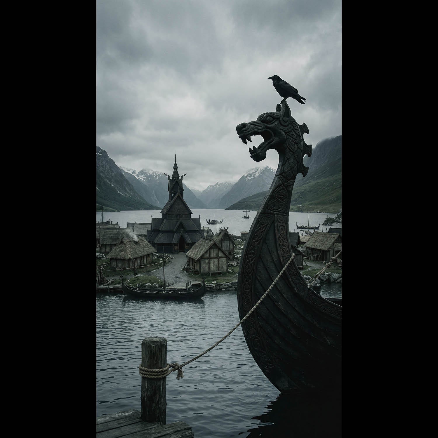 An epic fantasy mobile wallpaper and 4K phone background showcasing the rugged, legendary landscapes of Midgard. The vertical layout weaves deep Norse mythology and the ancient history of the realms into a dramatic mountain scenery, making it a perfect dark moody lockscreen and home screen aesthetic for iPhone and Android devices.