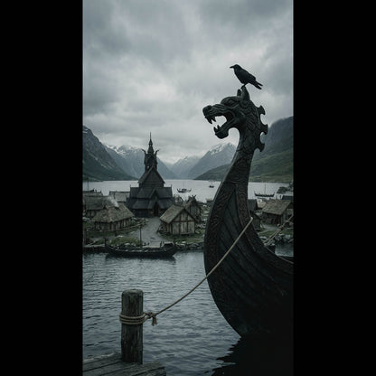 An epic fantasy mobile wallpaper and 4K phone background showcasing the rugged, legendary landscapes of Midgard. The vertical layout weaves deep Norse mythology and the ancient history of the realms into a dramatic mountain scenery, making it a perfect dark moody lockscreen and home screen aesthetic for iPhone and Android devices.