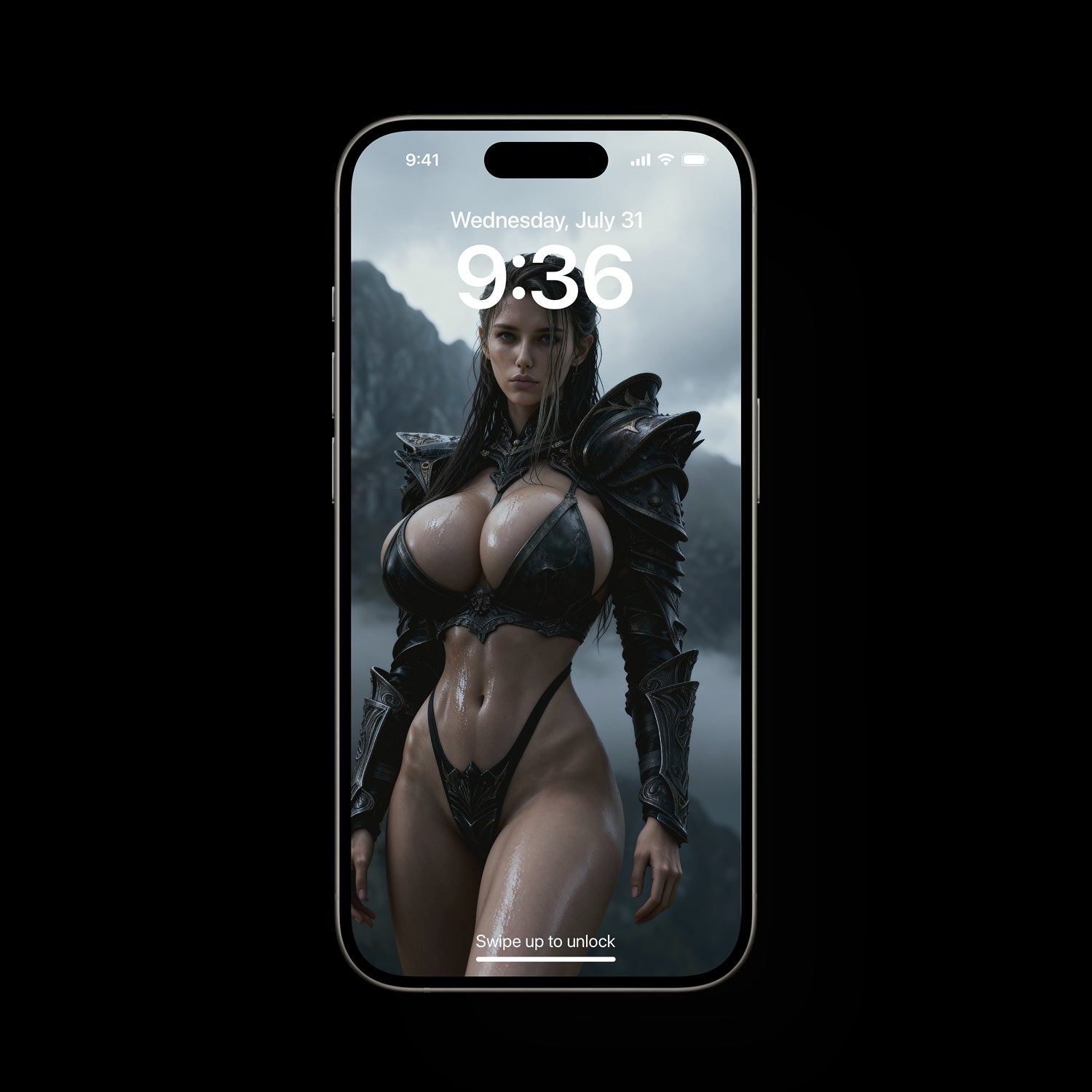 Sexy, Norse Valkyrie standing in the mountains, featured as a mobile live wallpaper. Sexy iPhone Wallpaper
