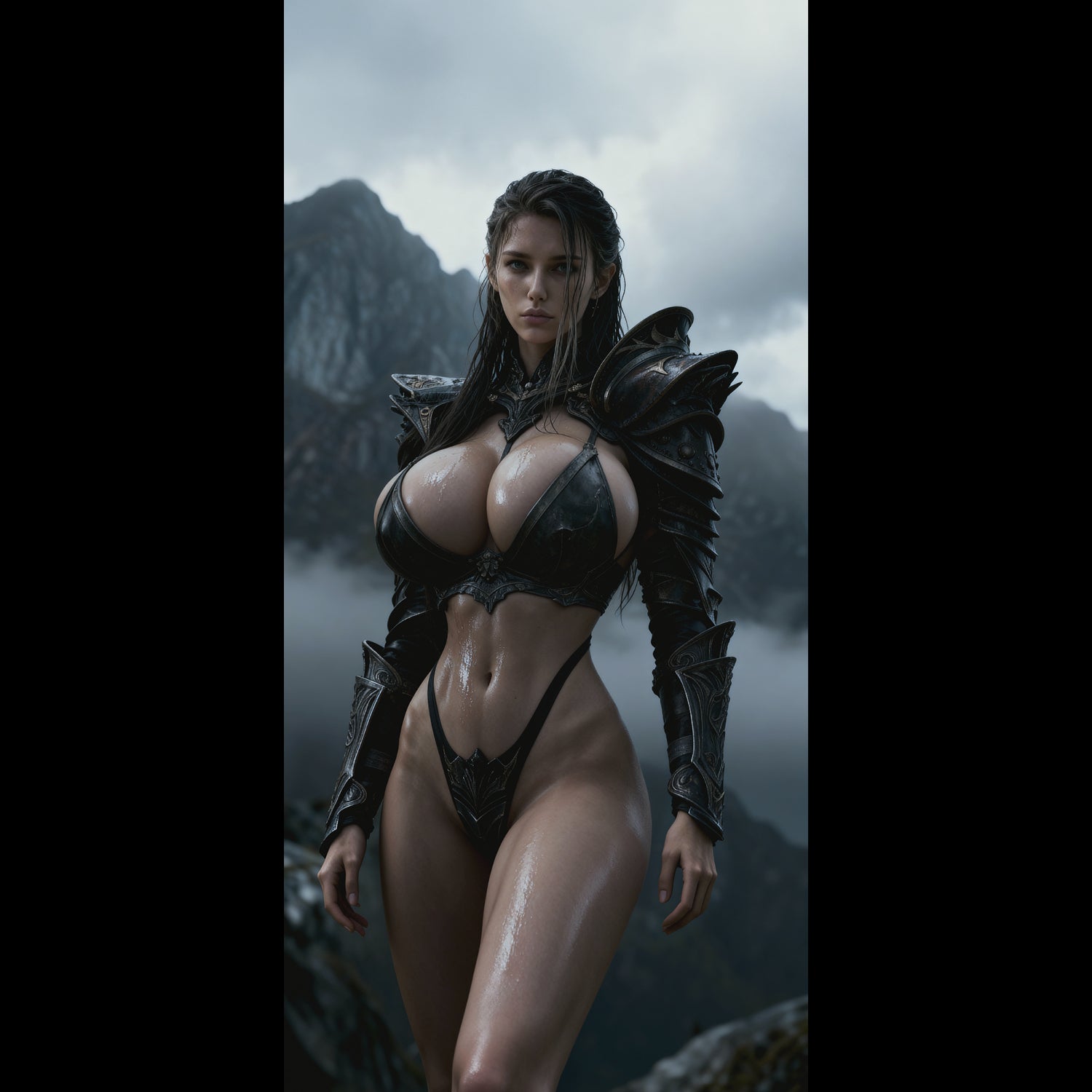 Sexy, Norse Valkyrie standing in the mountains, featured as a mobile live wallpaper. Sexy iPhone Wallpaper