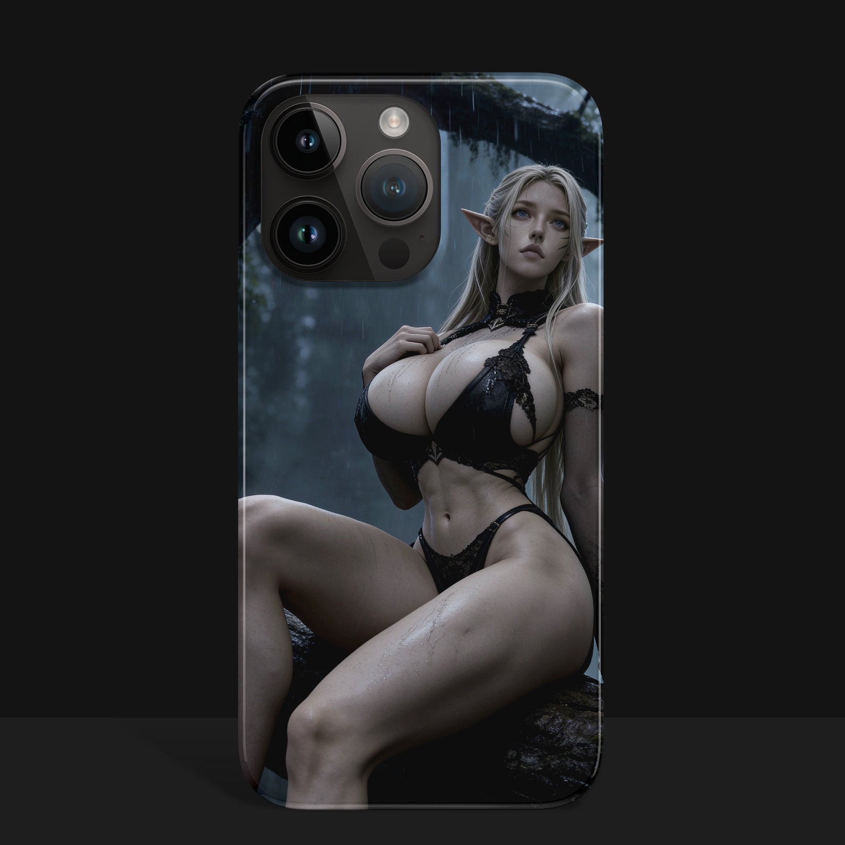 Premium iPhone and Android phone case featuring Skadi resting on a tree branch. Norse mythology-inspired fantasy artwork with cinematic detail, designed for everyday protection and legendary style.