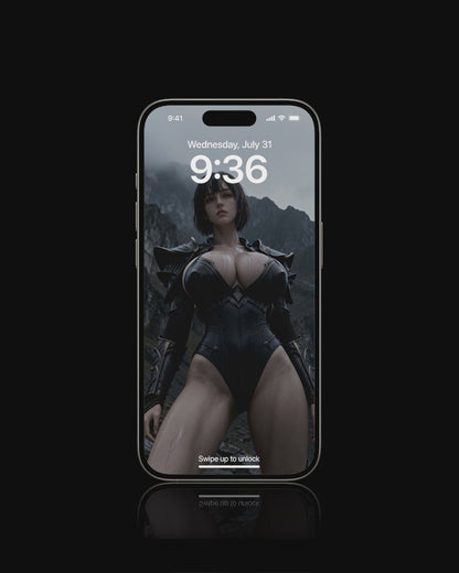 Sexy, Norse Valkyrie standing in the mountains, featured as a mobile live wallpaper. Sexy iPhone Wallpaper