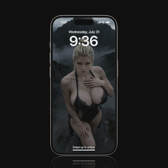 Sexy, Norse Valkyrie standing in the mountains, featured as a mobile live wallpaper. Sexy iPhone Wallpaper