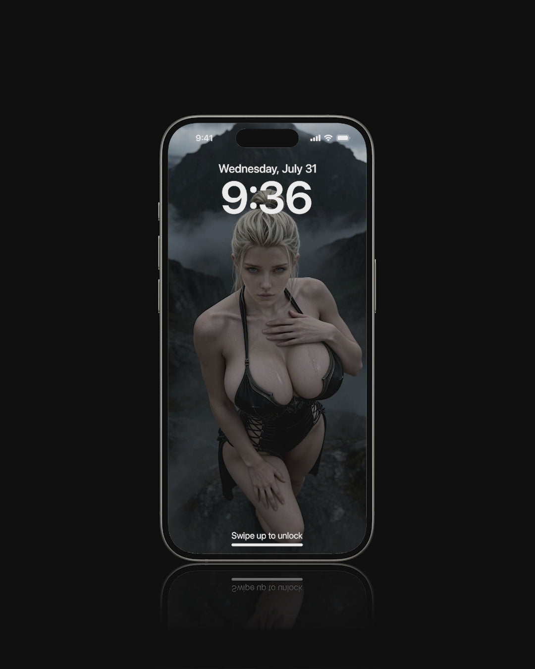 Sexy, Norse Valkyrie standing in the mountains, featured as a mobile live wallpaper. Sexy iPhone Wallpaper