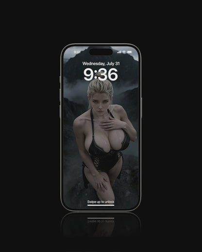 Sexy, Norse Valkyrie standing in the mountains, featured as a mobile live wallpaper. Sexy iPhone Wallpaper