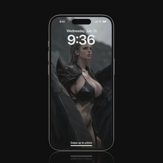 Sexy, Norse Valkyrie standing in the mountains, featured as a mobile live wallpaper. Sexy iPhone Wallpaper