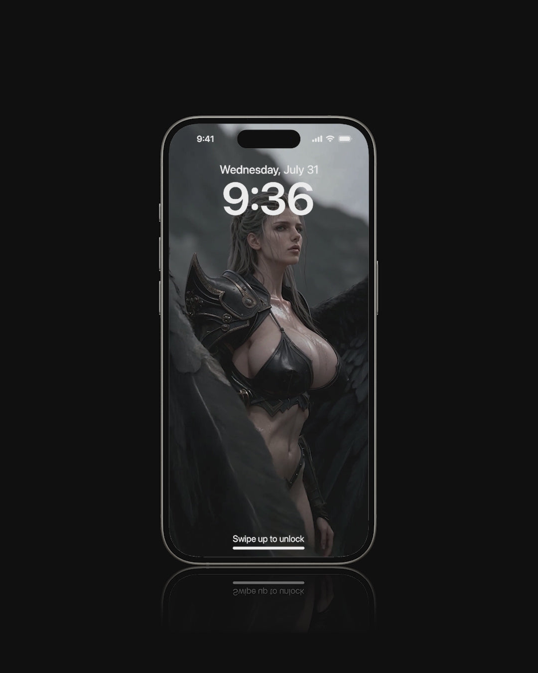 Sexy, Norse Valkyrie standing in the mountains, featured as a mobile live wallpaper. Sexy iPhone Wallpaper