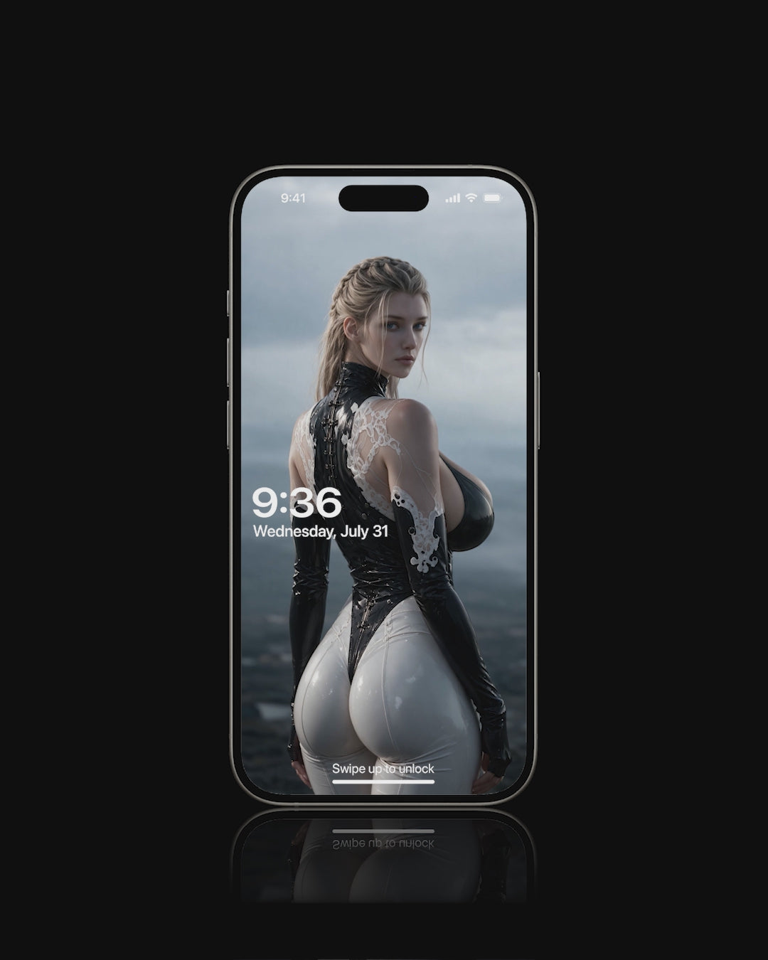 Idunn's Matrix mobile live wallpaper featuring futuristic Norse aesthetic with sleek cyberpunk suit details. High resolution vertical animated background designed for phone lock screens, bringing dark sci-fi aesthetic and youth mythology energy directly to your mobile display.