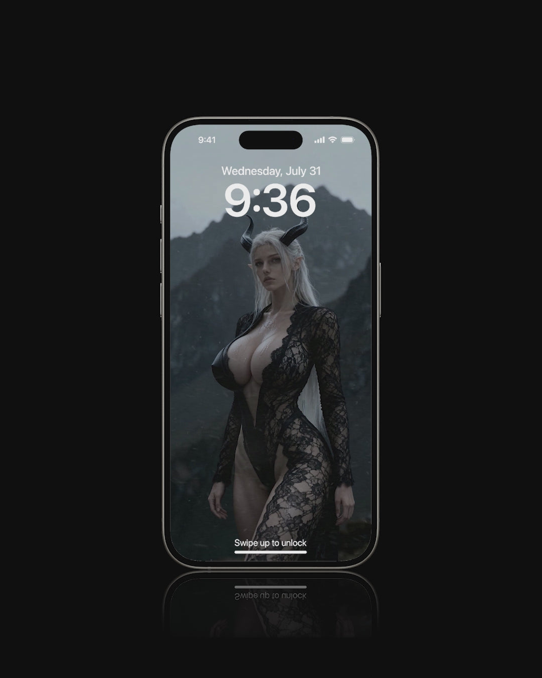 Sexy, Norse Valkyrie standing in the mountains, featured as a mobile live wallpaper. Sexy iPhone Wallpaper