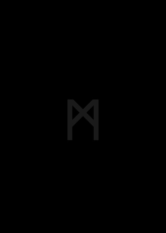 Mannaz Rune Black Hoodie combines both Norse Mythology and minimalist aesthetic. Black thread is embroidered on black hoodie. If Norse Mythology and minimalism is your thing, this is for you.