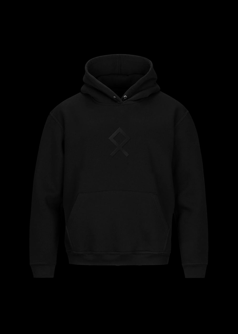 Othala Rune Black Hoodie combines both Norse Mythology and minimalist aesthetic. Black thread is embroidered on black hoodie. If Norse Mythology and minimalism is your thing, this is for you.